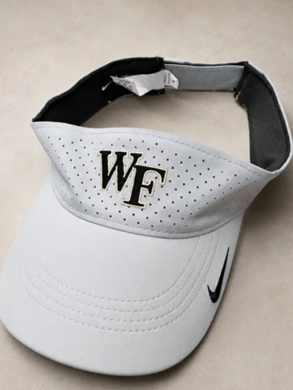 Nike Wake Forest WF Golf Tennis Visor Hat White Adjustable Dri-FIT